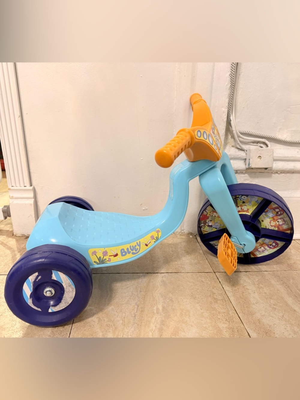 Blue and Orange 3-Wheel Ride-On Trike for Kids